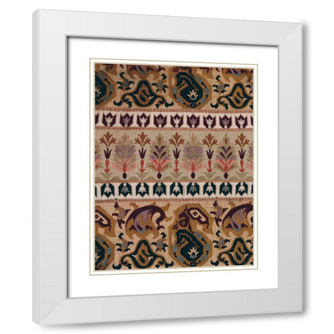 Kilim Detail I White Modern Wood Framed Art Print with Double Matting by Baxter Mill Archive