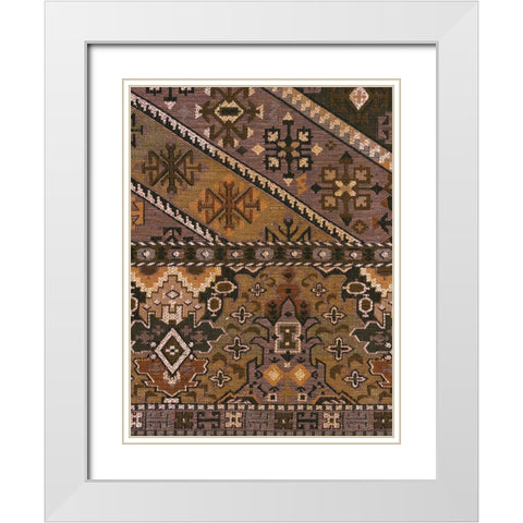 Kilim Detail II White Modern Wood Framed Art Print with Double Matting by Baxter Mill Archive