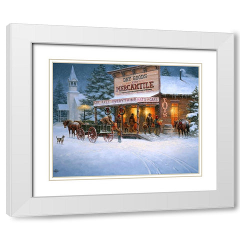 Christmas Wishes White Modern Wood Framed Art Print with Double Matting by Sorenson, Jack