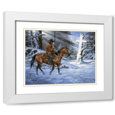 Silent Night, Holy Night White Modern Wood Framed Art Print with Double Matting by Sorenson, Jack