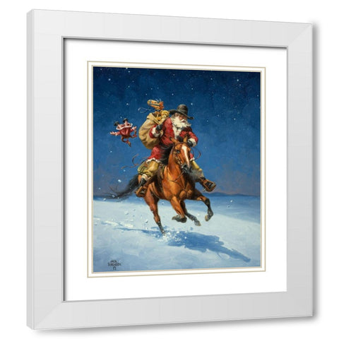 Midnight Rider White Modern Wood Framed Art Print with Double Matting by Sorenson, Jack