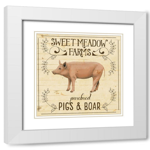 Animal Farm Collection III White Modern Wood Framed Art Print with Double Matting by Popp, Grace