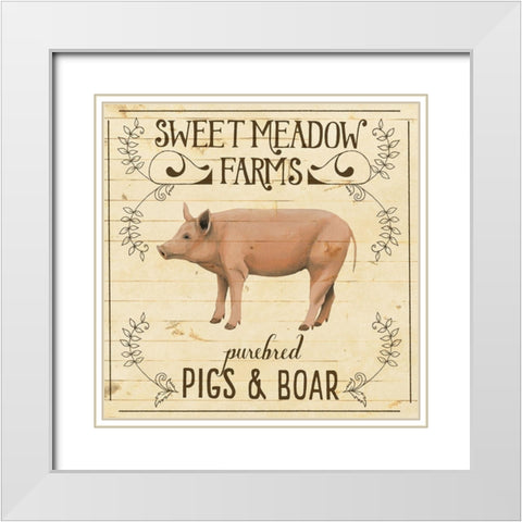 Animal Farm Collection III White Modern Wood Framed Art Print with Double Matting by Popp, Grace