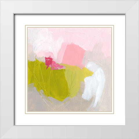 Spring Swatch I White Modern Wood Framed Art Print with Double Matting by Vess, June Erica