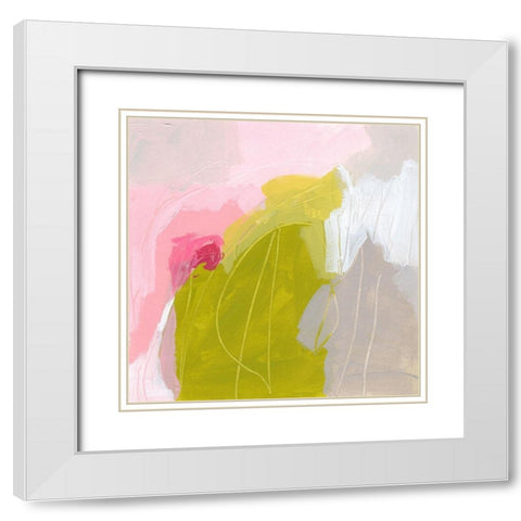 Spring Swatch III White Modern Wood Framed Art Print with Double Matting by Vess, June Erica