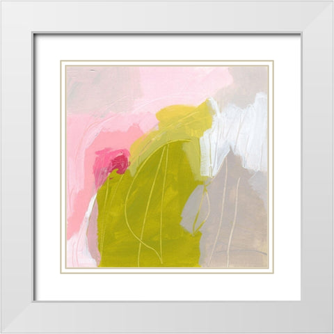 Spring Swatch III White Modern Wood Framed Art Print with Double Matting by Vess, June Erica