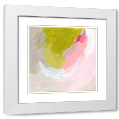 Spring Swatch IV White Modern Wood Framed Art Print with Double Matting by Vess, June Erica