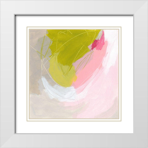 Spring Swatch IV White Modern Wood Framed Art Print with Double Matting by Vess, June Erica