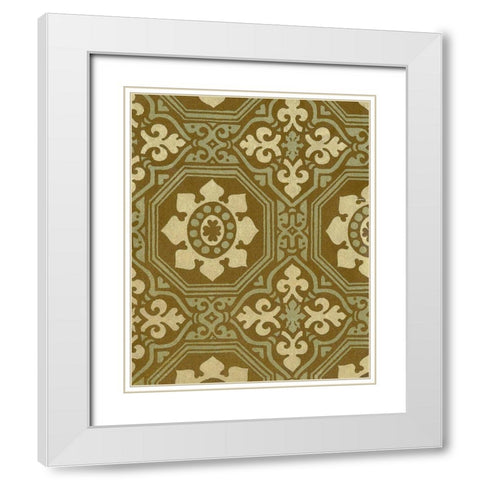 Medallion Motif I White Modern Wood Framed Art Print with Double Matting by Baxter Mill Archive