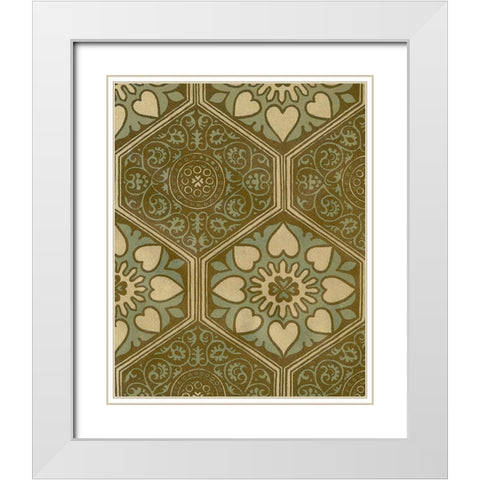 Medallion Motif II White Modern Wood Framed Art Print with Double Matting by Baxter Mill Archive