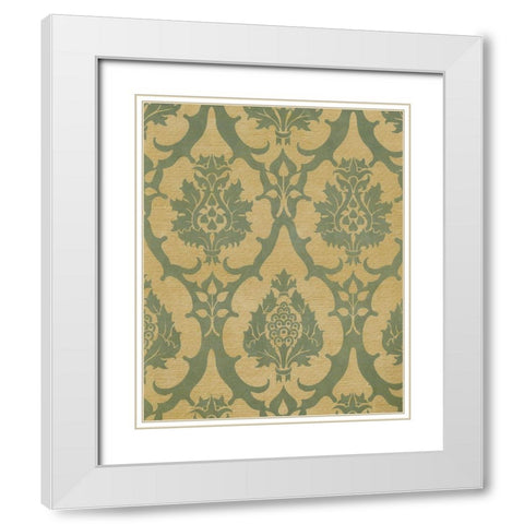 Medallion Motif III White Modern Wood Framed Art Print with Double Matting by Baxter Mill Archive