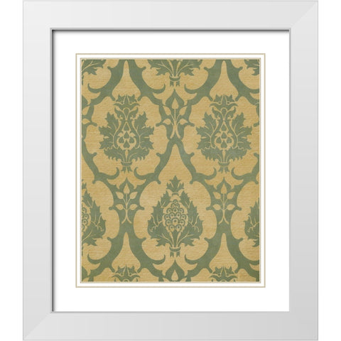 Medallion Motif III White Modern Wood Framed Art Print with Double Matting by Baxter Mill Archive