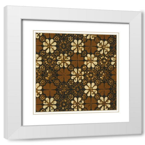 Ethnic Batik II White Modern Wood Framed Art Print with Double Matting by Baxter Mill Archive