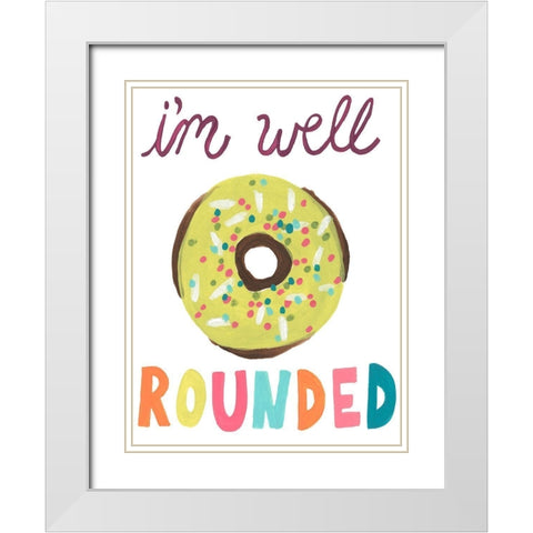 Happy Donuts II White Modern Wood Framed Art Print with Double Matting by Vess, June Erica