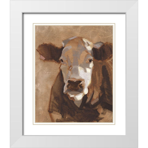 East End Cattle I White Modern Wood Framed Art Print with Double Matting by Green, Jacob