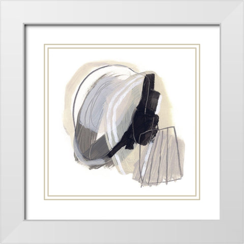 Circular Balance I White Modern Wood Framed Art Print with Double Matting by Vess, June Erica