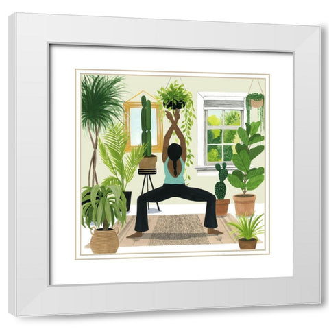 Indoor Asana II White Modern Wood Framed Art Print with Double Matting by Popp, Grace