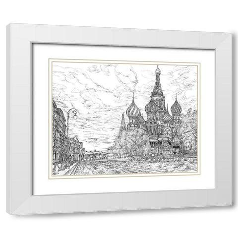 Russia in Black and White I White Modern Wood Framed Art Print with Double Matting by Wang, Melissa