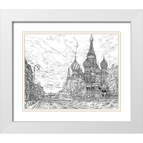 Russia in Black and White I White Modern Wood Framed Art Print with Double Matting by Wang, Melissa