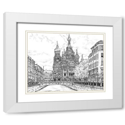 Russia in Black and White II White Modern Wood Framed Art Print with Double Matting by Wang, Melissa