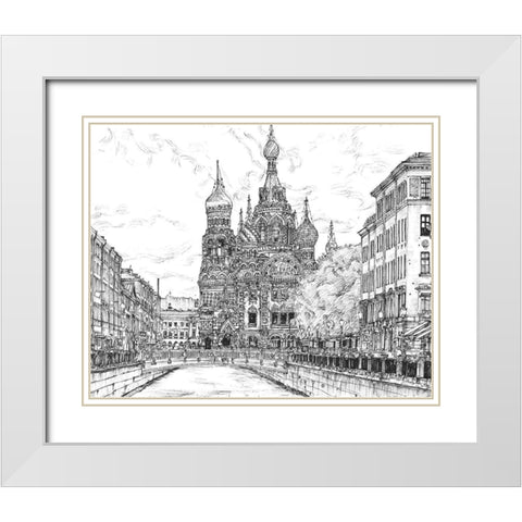 Russia in Black and White II White Modern Wood Framed Art Print with Double Matting by Wang, Melissa
