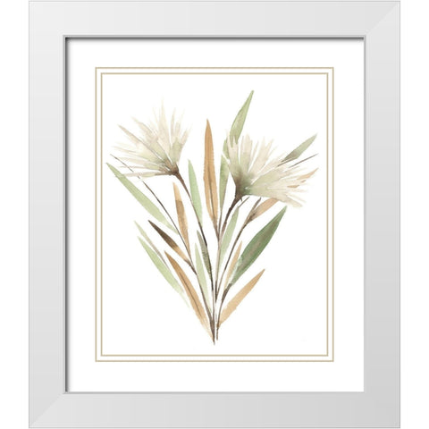 Modest Pedicle I White Modern Wood Framed Art Print with Double Matting by Warren, Annie