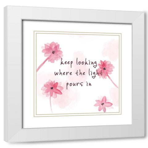 Summer Quote II White Modern Wood Framed Art Print with Double Matting by Wang, Melissa