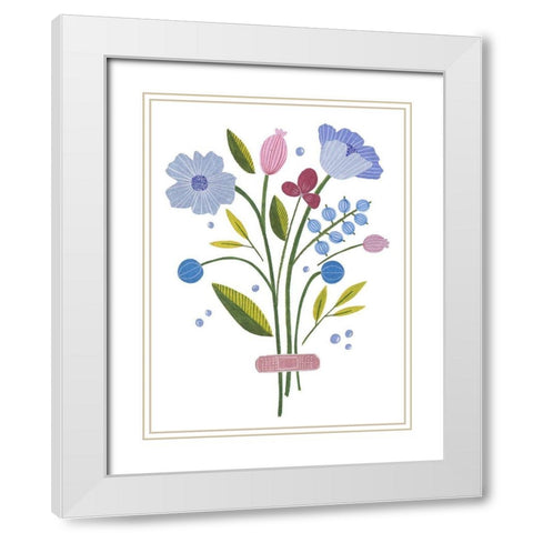Blooming Again I White Modern Wood Framed Art Print with Double Matting by Wang, Melissa