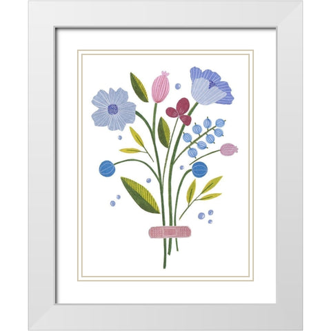 Blooming Again I White Modern Wood Framed Art Print with Double Matting by Wang, Melissa