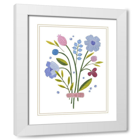 Blooming Again II White Modern Wood Framed Art Print with Double Matting by Wang, Melissa