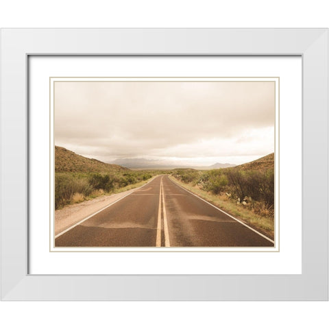 Where the Road Leads II White Modern Wood Framed Art Print with Double Matting by Quintero, Sonja