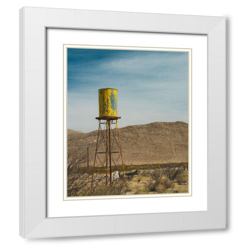 Yellow Water Tower I White Modern Wood Framed Art Print with Double Matting by Quintero, Sonja