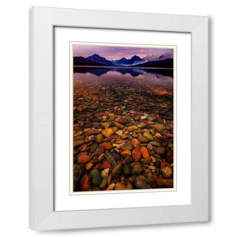 Water and Land I White Modern Wood Framed Art Print with Double Matting by PHBurchett