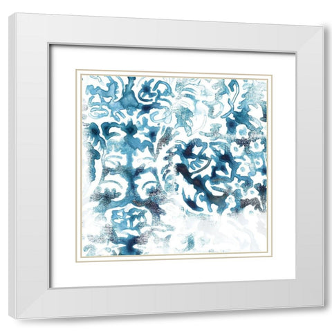 Blue Reverie I White Modern Wood Framed Art Print with Double Matting by Vess, June Erica