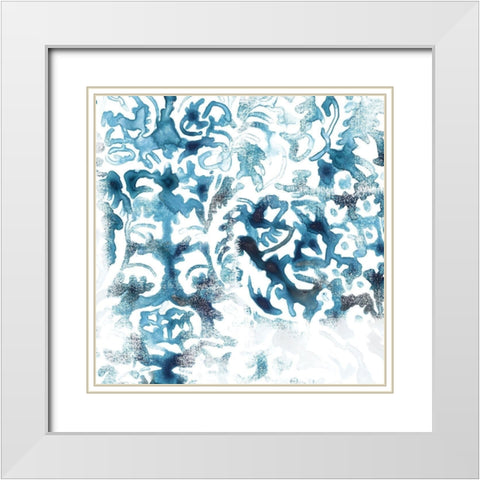 Blue Reverie I White Modern Wood Framed Art Print with Double Matting by Vess, June Erica