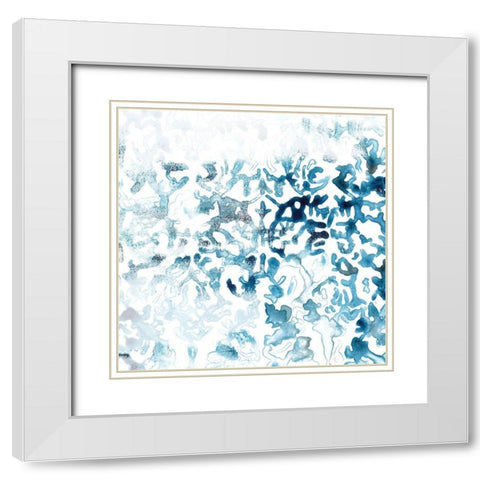 Blue Reverie II White Modern Wood Framed Art Print with Double Matting by Vess, June Erica