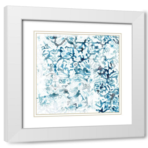 Blue Reverie III White Modern Wood Framed Art Print with Double Matting by Vess, June Erica