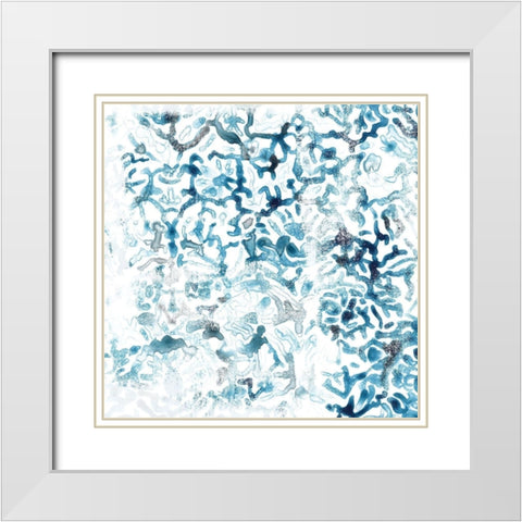 Blue Reverie III White Modern Wood Framed Art Print with Double Matting by Vess, June Erica