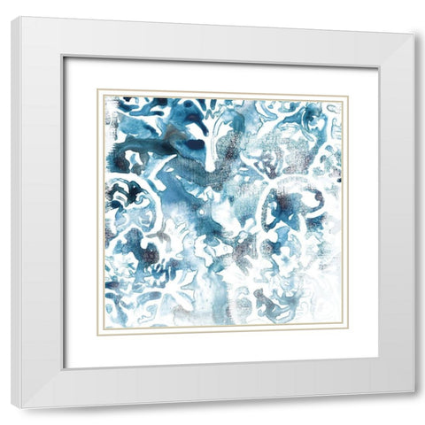 Blue Reverie IV White Modern Wood Framed Art Print with Double Matting by Vess, June Erica