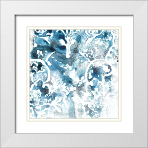 Blue Reverie IV White Modern Wood Framed Art Print with Double Matting by Vess, June Erica