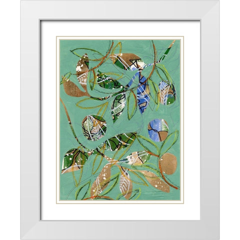 Nature on Sage I White Modern Wood Framed Art Print with Double Matting by Moore, Regina