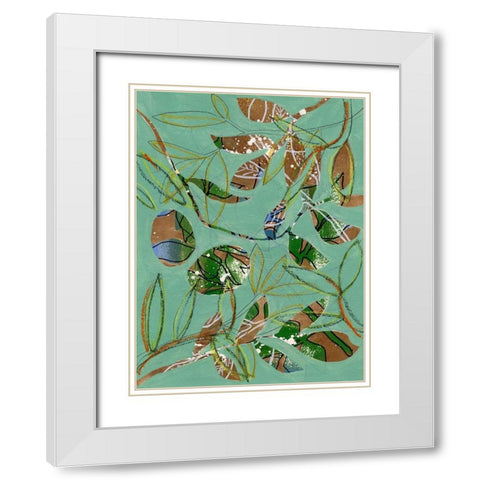 Nature on Sage II White Modern Wood Framed Art Print with Double Matting by Moore, Regina