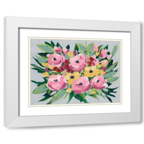 Spring Array I White Modern Wood Framed Art Print with Double Matting by Moore, Regina