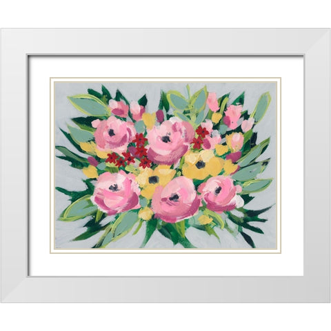 Spring Array I White Modern Wood Framed Art Print with Double Matting by Moore, Regina