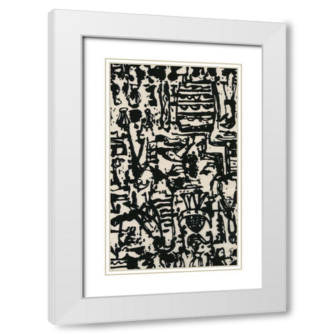 Graphic Mod Abstract II White Modern Wood Framed Art Print with Double Matting by Baxter Mill Archive