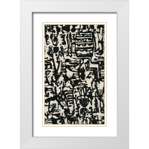 Graphic Mod Abstract II White Modern Wood Framed Art Print with Double Matting by Baxter Mill Archive
