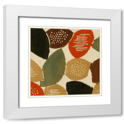 Ovoid Motif I White Modern Wood Framed Art Print with Double Matting by Baxter Mill Archive