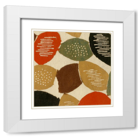 Ovoid Motif II White Modern Wood Framed Art Print with Double Matting by Baxter Mill Archive