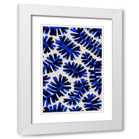 Modern Leaf Motif I White Modern Wood Framed Art Print with Double Matting by Baxter Mill Archive