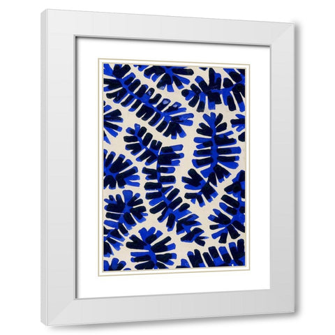 Modern Leaf Motif II White Modern Wood Framed Art Print with Double Matting by Baxter Mill Archive